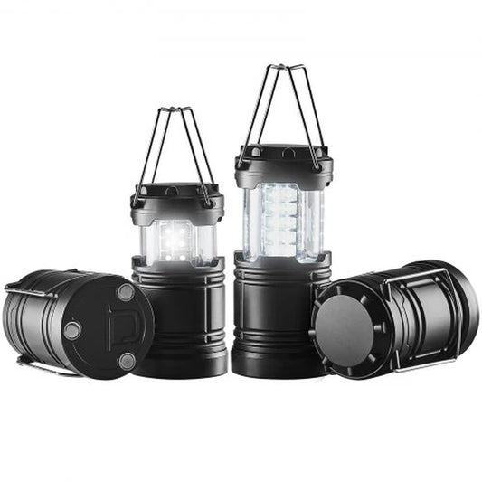 Set of 4 Collapsible Battery-Powered Camping Lanterns – Portable, Compact Outdoor Lights