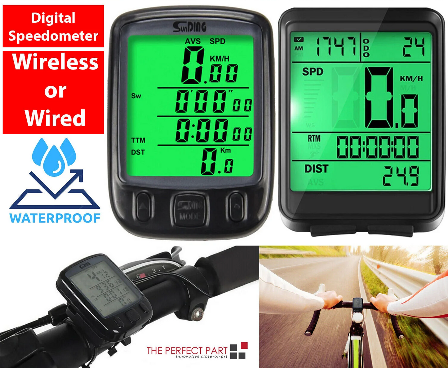 Bike Bicycle Speedometer Cycle Digital Odometer Computer Waterproof LCD Wireless