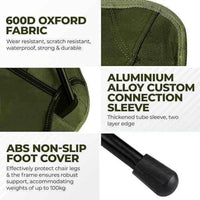 Ultralight Low - Back Folding Camping Chairs with Storage Pouch – Compact & Portable - Omnixa