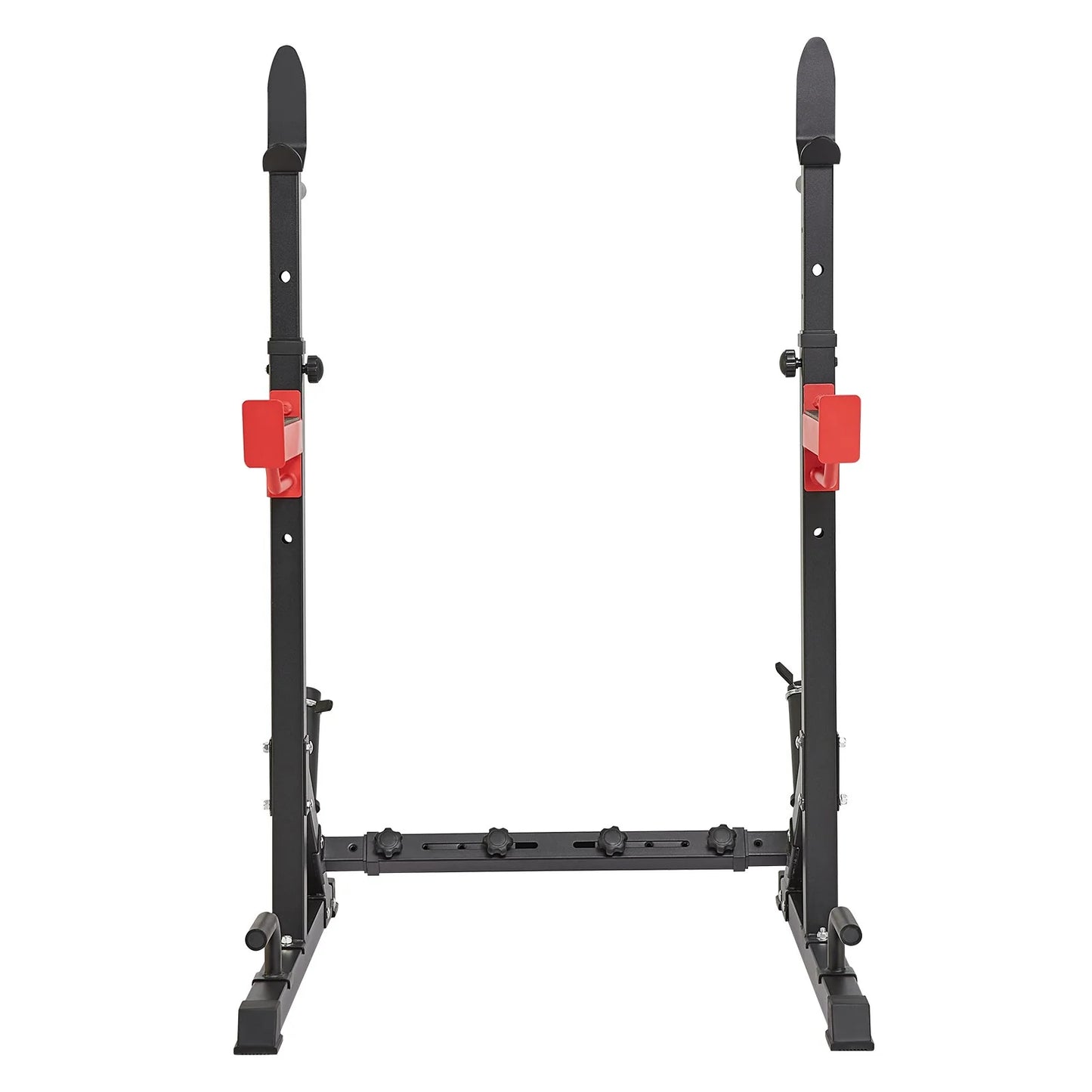 Adjustable Squat Rack with Bench Press Hooks & Weight Storage