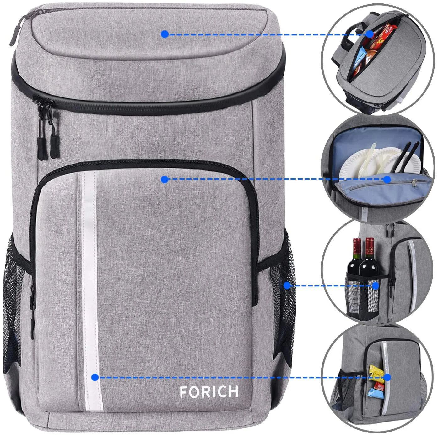 30-Can Leakproof Insulated Cooler Backpack – Waterproof, Lightweight Soft Cooler Bag for Lunch, Beach, Camping & Hiking (Men & Women)