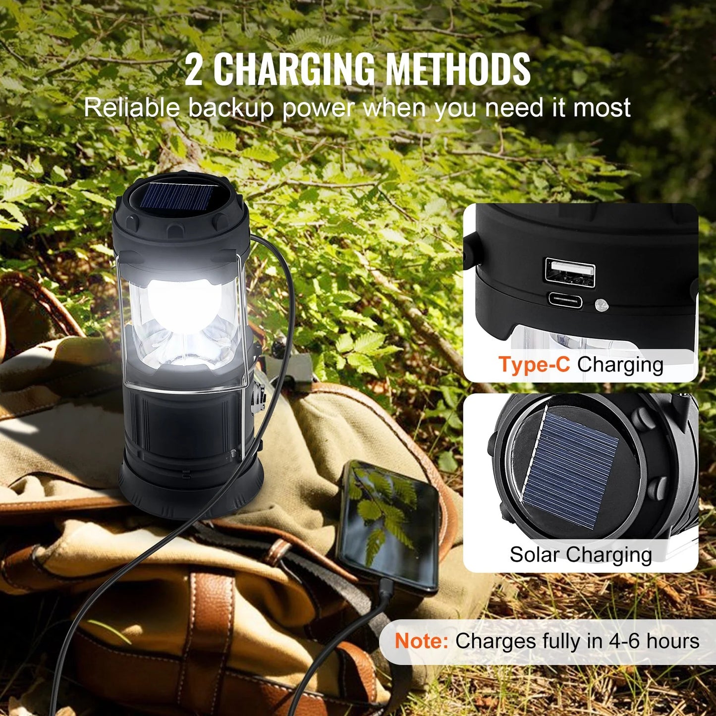Set of 4 Portable Rechargeable LED Camping Lanterns – Multi-Use Lights & Power Banks