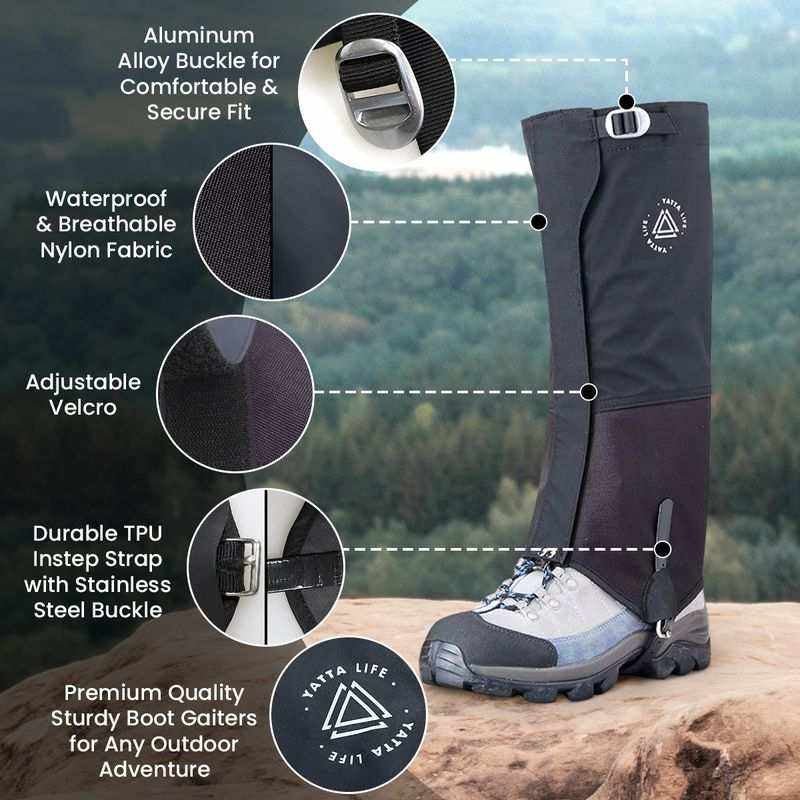 Durable Cordura Boot Gaiters – Waterproof, Tear-Resistant Leg Protection for Hiking, Snow & Outdoor Work