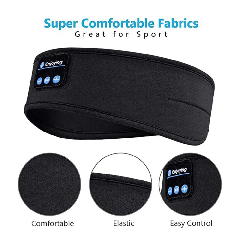 Bluetooth Wireless Sports Headband with Built - in Earphones & Eye Mask Design - Omnixa