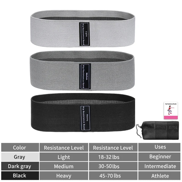 Fabric Resistance Bands for Glutes & Thighs – Non-Slip Booty Bands for Squats, Yoga & Home Workouts