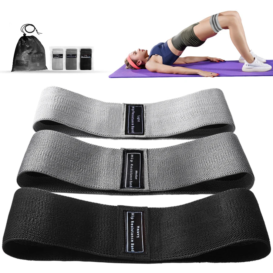 Fabric Resistance Bands for Glutes & Thighs – Non-Slip Booty Bands for Squats, Yoga & Home Workouts