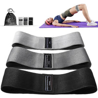 Fabric Resistance Bands (Set of 3) | Non - Slip Exercise Loops for Legs & Glutes - Omnixa