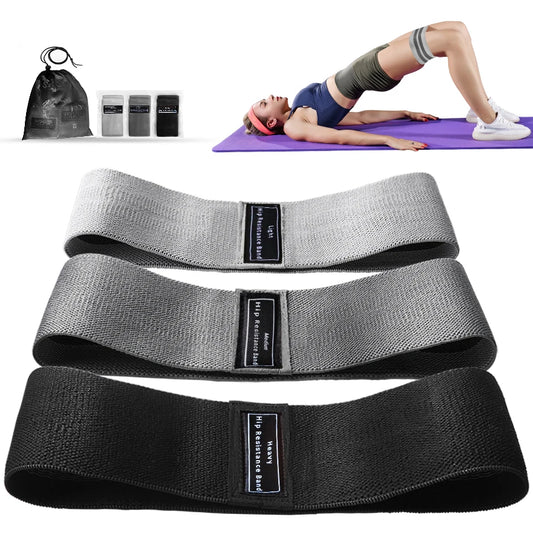 Fabric Resistance Bands for Glutes & Thighs – Non-Slip Booty Bands for Squats, Yoga & Home Workouts
