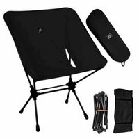 Ultralight Low - Back Folding Camping Chairs with Storage Pouch – Compact & Portable - Omnixa