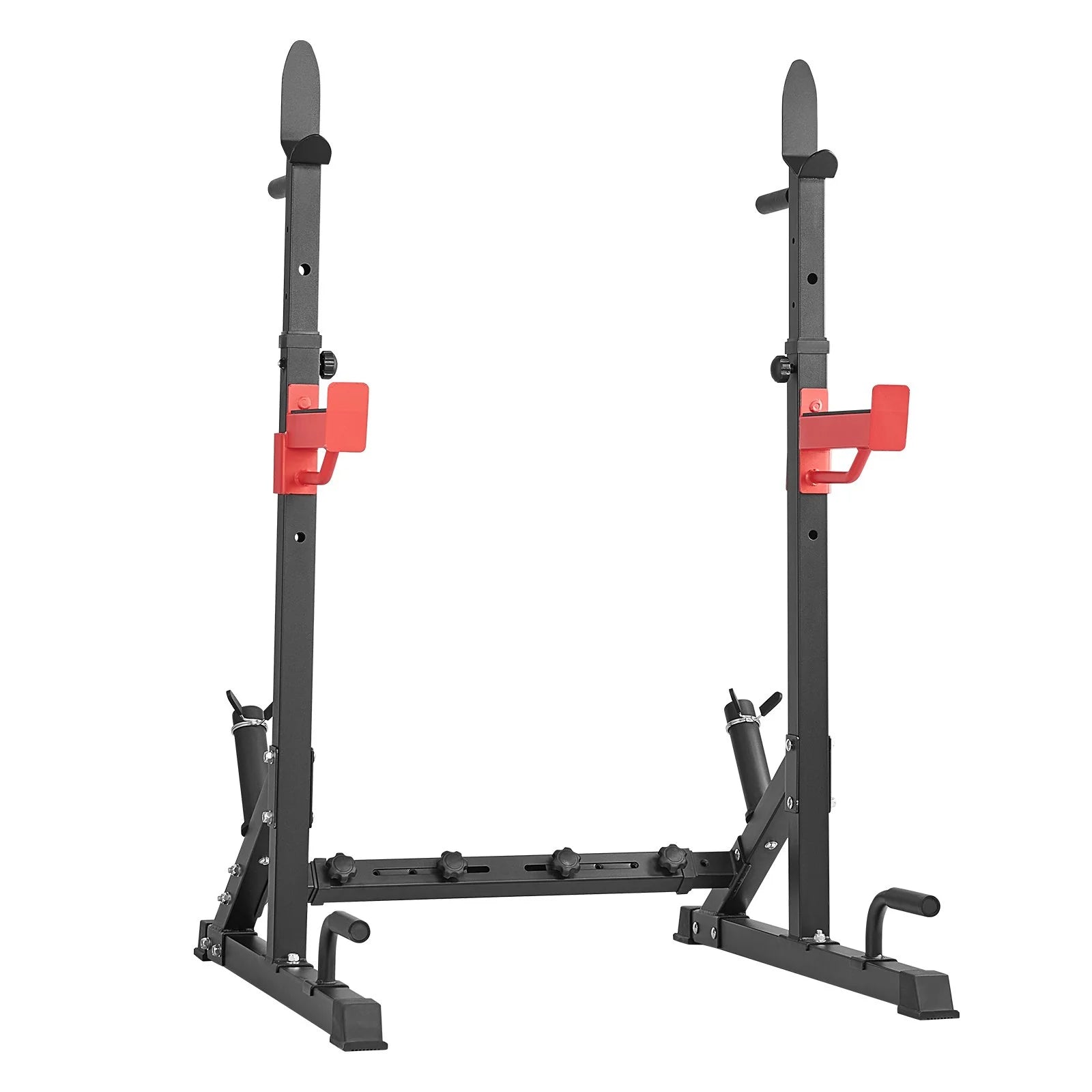 Adjustable Squat Rack with Bench Press Hooks & Weight Storage