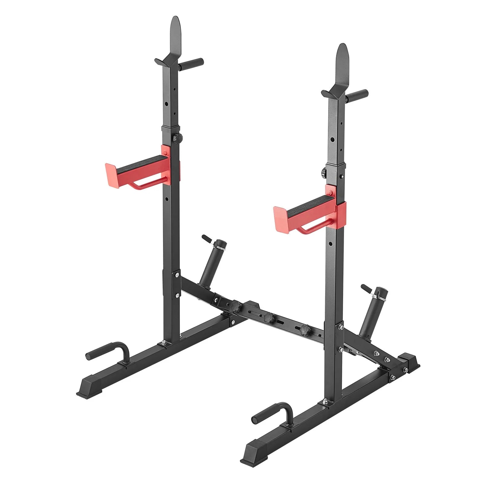 Adjustable Squat Rack with Bench Press Hooks & Weight Storage