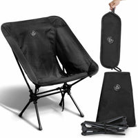Ultralight Low - Back Folding Camping Chairs with Storage Pouch – Compact & Portable - Omnixa