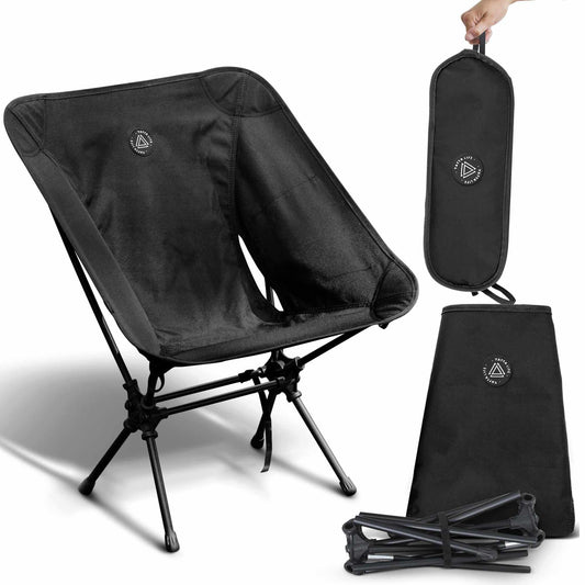 Ultralight Low-Back Folding Camping Chairs with Storage Pouch – Compact & Portable